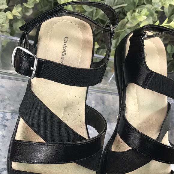 Croft & Barrow Boathouse Black Strappy Sandals Women’s 6.5M 🖤Like NEW🖤 - Picture 3 of 12